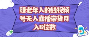赚老年人的钱视频号无人直播带货月入6位数-糊涂帮