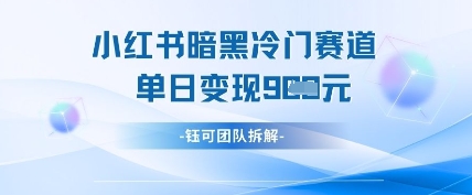 小红书冷门”暗黑”赛道，单日收益多张-糊涂帮