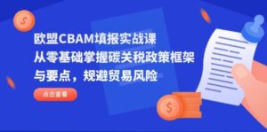 欧盟CBAM填报实战课，从零基础掌握碳关税政策框架与要点，规避贸易风险-糊涂帮