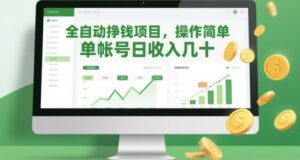 全自动挣钱项目，操作简单，单帐号日收入几十-糊涂帮
