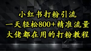 小红书打粉引流，一天轻松500+精准流量，大佬都在用的打粉教程-糊涂帮