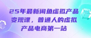 25年最新闲鱼虚拟产品变现课，普通人的虚拟产品电商第一站-糊涂帮