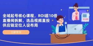 全域起号核心课程，ROI超10倍直播间拆解，选品直投，供应链定位人设布局-糊涂帮