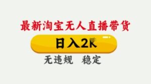 4月最新淘宝无人直播带货，日入数张，不违规不封号，独家技术，操作简单-糊涂帮