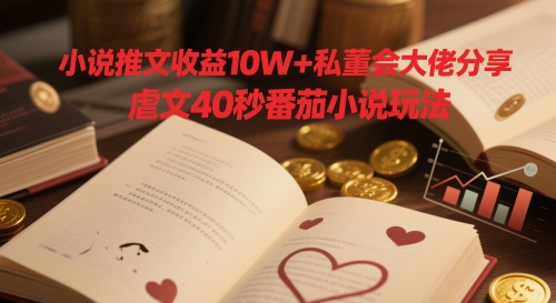 小说推文收益10W+私董会大佬分享，虐文40秒番茄小说玩法-糊涂帮
