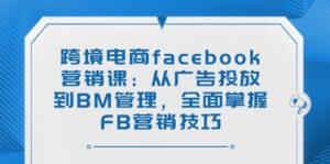 跨境电商facebook营销课：从广告投放到BM管理，全面掌握FB营销技巧-糊涂帮