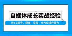 自媒体成长实战经验，从0-1起号、获客、变现，全方位提升能力-糊涂帮