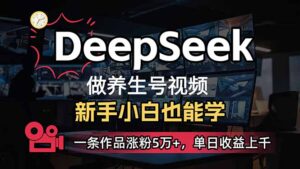 小白用DeepSeek做养生号，一条作品涨粉5万+，单日收益上千-糊涂帮