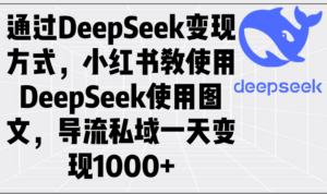 通过DeepSeek变现方式，小红书教使用DeepSeek图文，导流私域一天变现1000+-糊涂帮