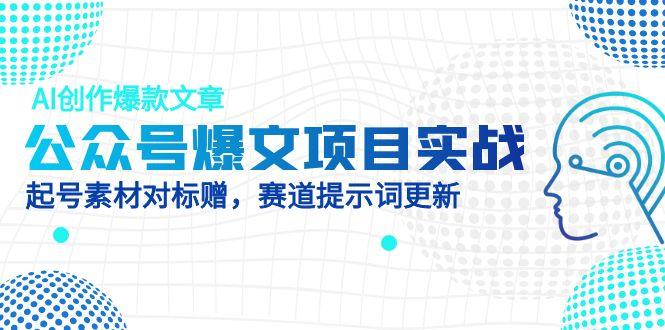 公众号爆文项目实战，AI创作爆款文章，起号素材对标赠（附赛道AI提示词）-糊涂帮