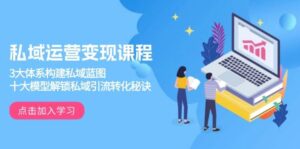 私域运营变现课程，3大体系构建私域蓝图，十大模型解锁私域引流转化秘诀-糊涂帮