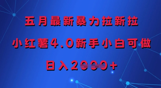 五月最新暴力拉新拉，小红薯4.0新手小白可做，日入多张-糊涂帮