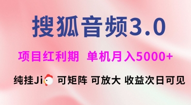 搜狐音频挂ji3.0.可矩阵可放大，独家技术，稳定月入5000+-糊涂帮