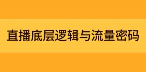 直播底层逻辑与流量密码：定位模型+案例拆解，急速流承接与数据优化全攻略-糊涂帮