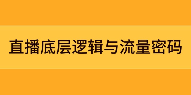直播底层逻辑与流量密码：定位模型+案例拆解，急速流承接与数据优化全攻略-糊涂帮
