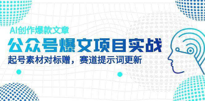 公众号爆文项目实战，AI创作爆款文章，起号素材对标赠（附赛道AI提示词）-糊涂帮