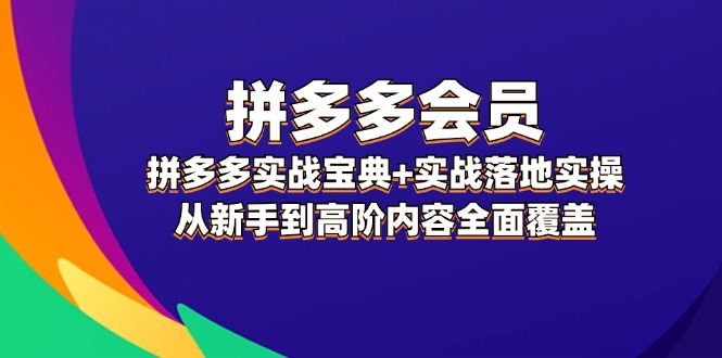拼多多会员实战宝典+实战落地实操，从新手到高阶内容全面覆盖-糊涂帮