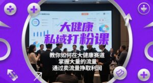 大健康私域打粉课，​教你如何在大健康赛道，掌握大量的流量，通过卖流量挣取利润-糊涂帮