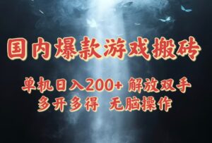 国内爆款游戏搬砖，单机日入200+，长期稳定，多开多得，无脑操作-糊涂帮