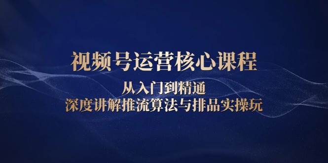 视频号运营核心课程，从入门到精通，深度讲解推流算法与排品实操玩-糊涂帮