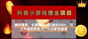 【抖音小游戏发行人计划项目】操作简单，长期稳定，日盈利500+，可工作…-糊涂帮