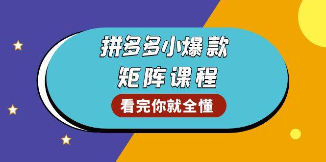 拼多多爆款矩阵课程：教你测出店铺爆款，优化销量，提升GMV，打造爆款群-糊涂帮