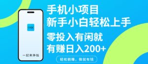 手机小项目新手小白轻松上手零投入有闲就有赚日入200+-糊涂帮