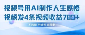 用AI做人生感悟视频，4条视频当天收益782-糊涂帮