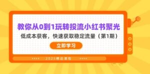 教你从0到1玩转投流小红书聚光，低成本获客，快速获取稳定流量（第1期）-糊涂帮
