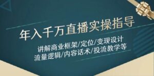 年入千万直播实操指导：讲解商业框架/定位/变现设计/流量逻辑/内容话术/等-糊涂帮