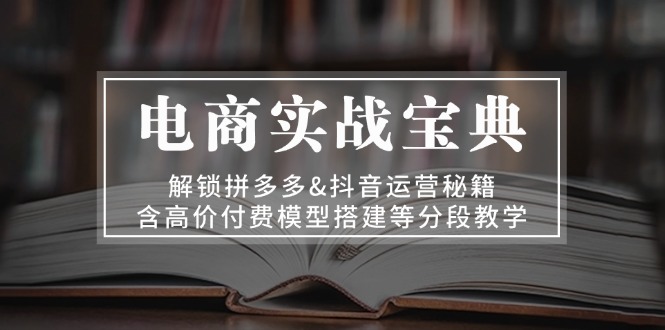 电商实战宝典 解锁拼多多&抖音运营秘籍 含高价付费模型搭建等分段教学-糊涂帮