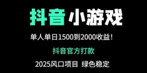 抖音官方小游戏2025全网最新玩法，暴利赚钱项目，单机日入2000+-糊涂帮