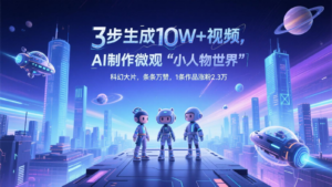 三步生成10W+视频，AI制作微观“小人物世界”科幻大片，条条万赞，1条作品涨粉2.3万-糊涂帮