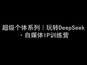 超级个体系列，玩转DeepSeek·自媒体IP训练营，deepseek教程-糊涂帮