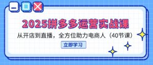 2025拼多多运营实战课，从开店到直播，全方位助力电商人（40节课）-糊涂帮
