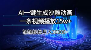 AI一键生成沙雕动画一条视频播放15Wt轻轻松松月入30000+-糊涂帮