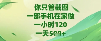 你只管截图，一部手机在家做，苹果安卓都可以，一天5张+-糊涂帮