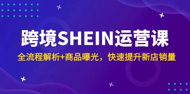 跨境SHEIN运营课，全流程解析+商品曝光，快速提升新店销量-糊涂帮