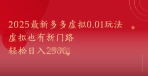 2025最新多多虚拟0.01玩法！虚拟也有新世界，轻松日入1k+-糊涂帮
