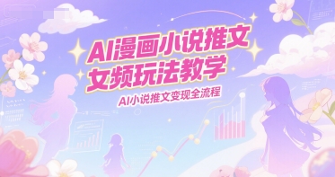 AI漫画小说推文女频玩法教学,AI小说推文变现全流程-糊涂帮