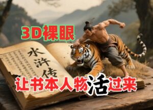 书本人物裸眼3D视频，新的玩法，流量超猛，保姆级教程-糊涂帮