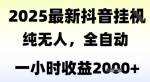 独家抖音无人撸礼物，全自动纯无人，长期稳定 一个小时收益2k+，小白当天拿结果-糊涂帮