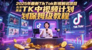 2025年最新TikTok影视解说项目，新手也能挣美金，TK中视频计划保姆级教程-糊涂帮
