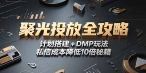 2025小红书聚光投放全攻略，计划搭建+DMP玩法，私信成本降低10倍秘籍-糊涂帮
