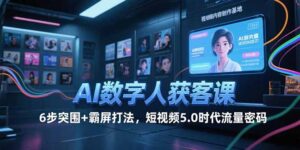 AI数字人获客课，6步突围+霸屏打法，短视频5.0时代流量密码-糊涂帮