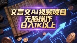 文言文AI视频项目，无脑操作，日入1K以上-糊涂帮