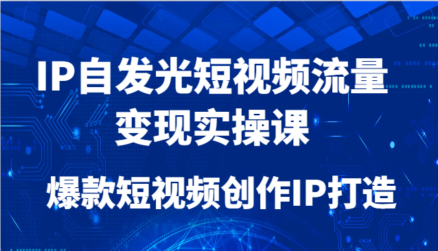 IP自发光短视频流量变现实操课，爆款短视频创作IP打造-糊涂帮