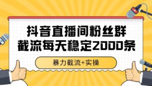 抖音直播间粉丝群截流,稳定采集数据全行业通用 2000+数据一天-糊涂帮