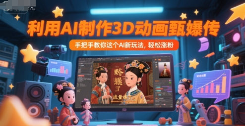 利用AI制作3D动画甄嬛传,流量爆了,手把手教你这个AI新玩法,轻松涨粉-糊涂帮
