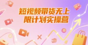 短视频带货无上限计划实操营，新人短视频带货工具流养号破播文案运营篇课程-糊涂帮